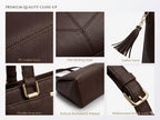 PAVILONN Women Tote Bag Ladies Handbag Shoulder Office Shopping Work Laptop PU Leather Brown Travel College Daily Use Designer Large Stylish Fashion Zipper Commuter Gift (BROWN 2)