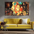 VIBECRAFTS Radha Krishna with Flute Five Pieces Canvas Wall Painting For Home|Office|Living Room|Gift (PTVC5Pcs4_8708)