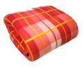 CHANDRAVATI Modern Check Polar Fleece All Season Blanket Single Bed with || Satan Border || 500 TC || Heavy Quality || (Cherry Red, 60x90) Kafalo