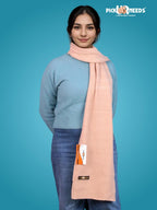 Pick Ur Needs Ultra Soft Ribbed Knit Muffler for Women Warm Winter Woolen Scarf Cozy Lightweight Neck Warmer for Casual & Outdoor Use (Peach)