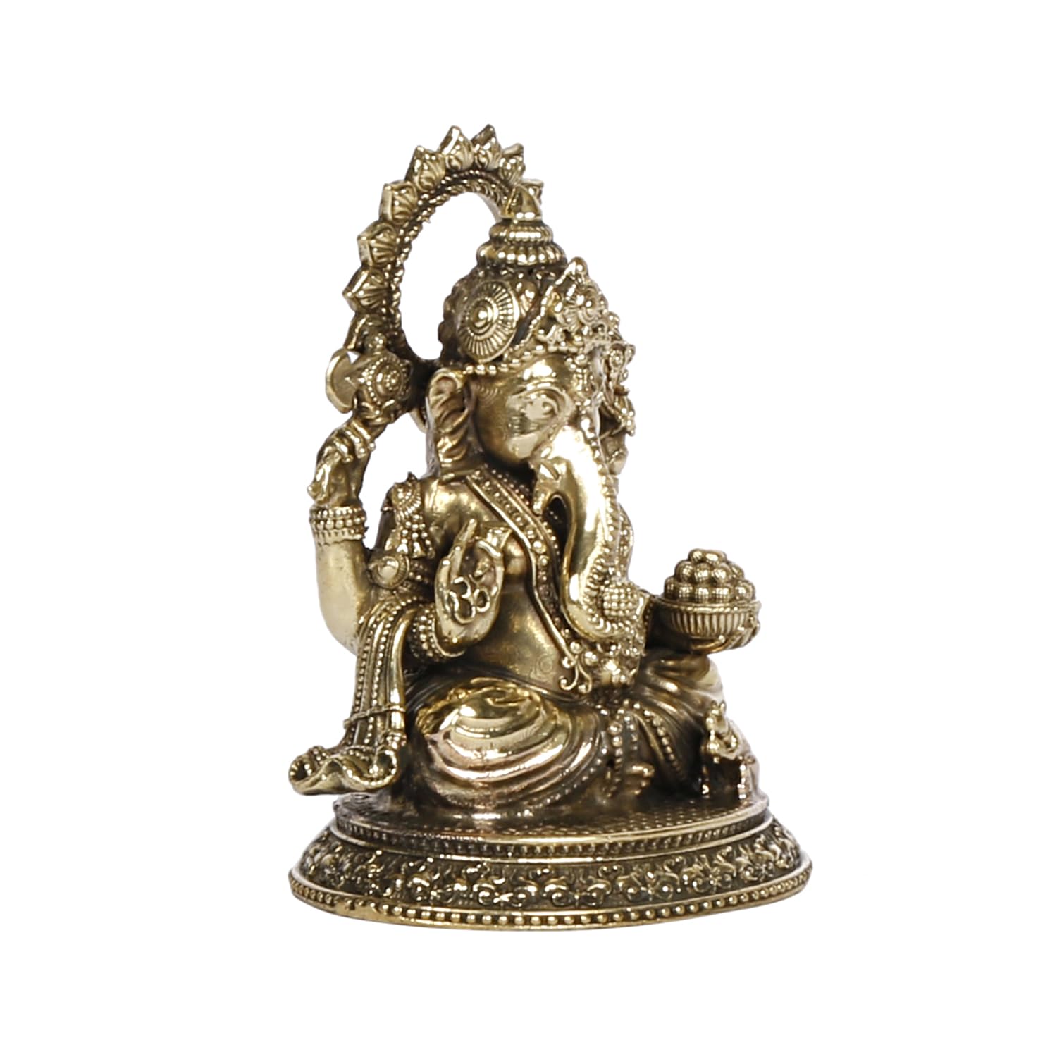 ARTVARKO Brass Ganesha Lord Ganesh Bhagwan Idol Ganpati Murti Statue for Home Office Entrance Decor Gift (Small 5x4x7 cm)