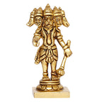 ARTVARKO Panchmukhi Bajrangbali Sankat Mochan Standing Hanuman Small Brass Idol Statue Murti for Home Office Entrance Decor Temple Puja 3.5 Inch