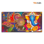 VIBECRAFTS Canvas Paintings for Living Room Drawing Room Spiritual Ganesha Canvas Wall Painting for Home|Office|Gift(PTVCH_2369NV)