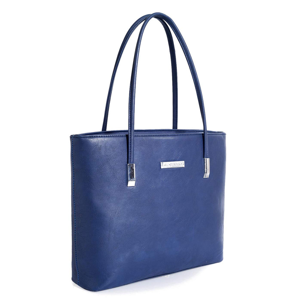 Lino Perros Women Navy Leatherette Zipper Tote Bag