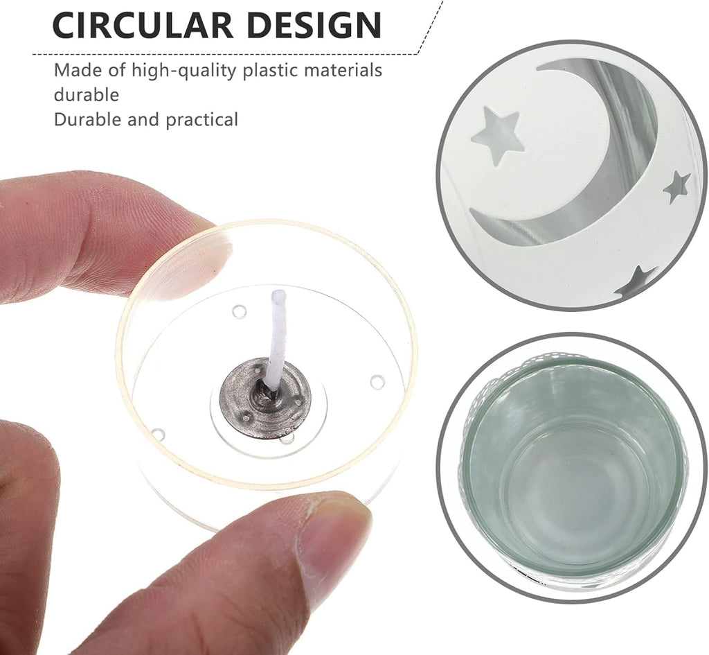25Pcs Tealight Cup for Candle Making Empty Acrylic Polycarbonate Cups Tea Light Holder Transparent Clear Container Different Shape (Round 37x12mm)