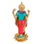 ARTVARKO Vishnu Idol Standing on Lotus Brass Narayann with Sudarshan Chakra Idol for Home Décor Entrance Temple Mandir Puja Pooja Diwali Gift Large Height 12 Inch