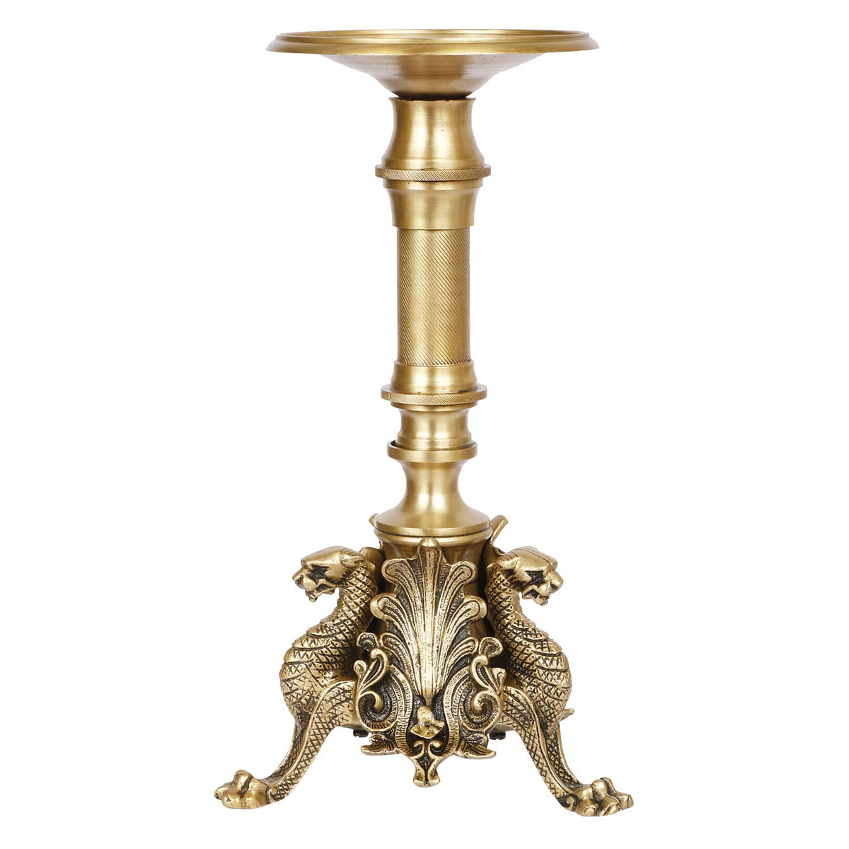 ARTVARKO Brass Designer Candle Holder For Table Centerpiece Living Room Tibetan Nepali Dragon Tealight Holder Stand 13 Inch.,Gold