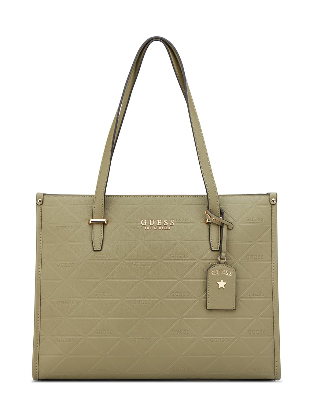 Guess Light Musk Textured Zipper Finneas Carryall Tote Bag