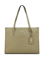 Guess Light Musk Textured Zipper Finneas Carryall Tote Bag