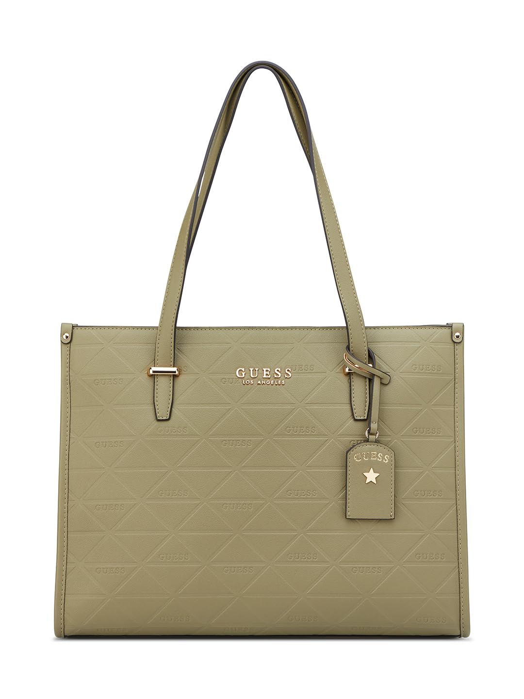 Guess Light Musk Textured Zipper Finneas Carryall Tote Bag