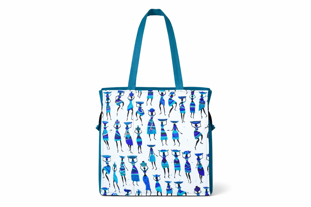 Vaishnavi Solapur Creations Warli Printed Cotton Tote Bag for Women | Ethnic Handmade Shoulder Handbag | Reusable Eco-Friendly Shopping & Daily Use Bag (peacock feather color)