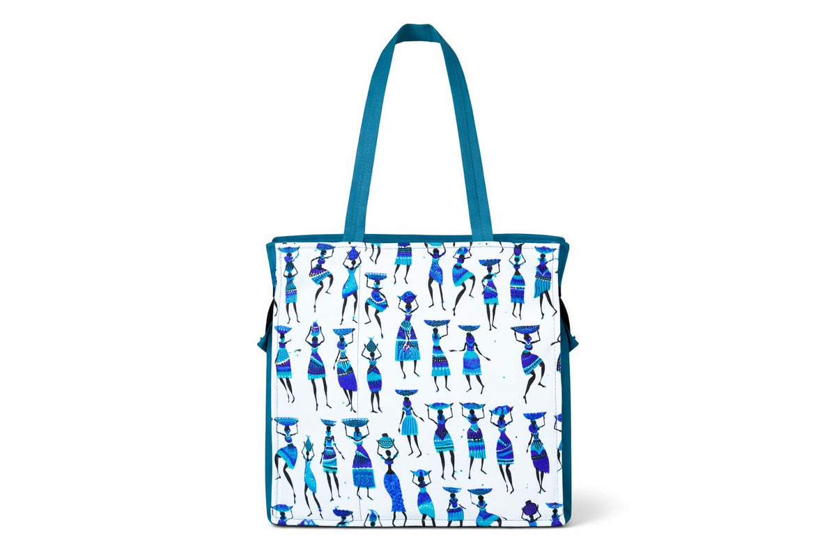 Vaishnavi Solapur Creations Warli Printed Cotton Tote Bag for Women | Ethnic Handmade Shoulder Handbag | Reusable Eco-Friendly Shopping & Daily Use Bag (peacock feather color)