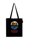 Peach Blossom Printed Cotton Zipper Tote Bags | CBAG - BLK-STANGER THING