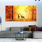 VIBECRAFTS Canvas Paintings for Living Room Drawing Room Deer In Autumn Forest Canvas Wall Painting for Home|Office|Gift(PTVCH_2351N)