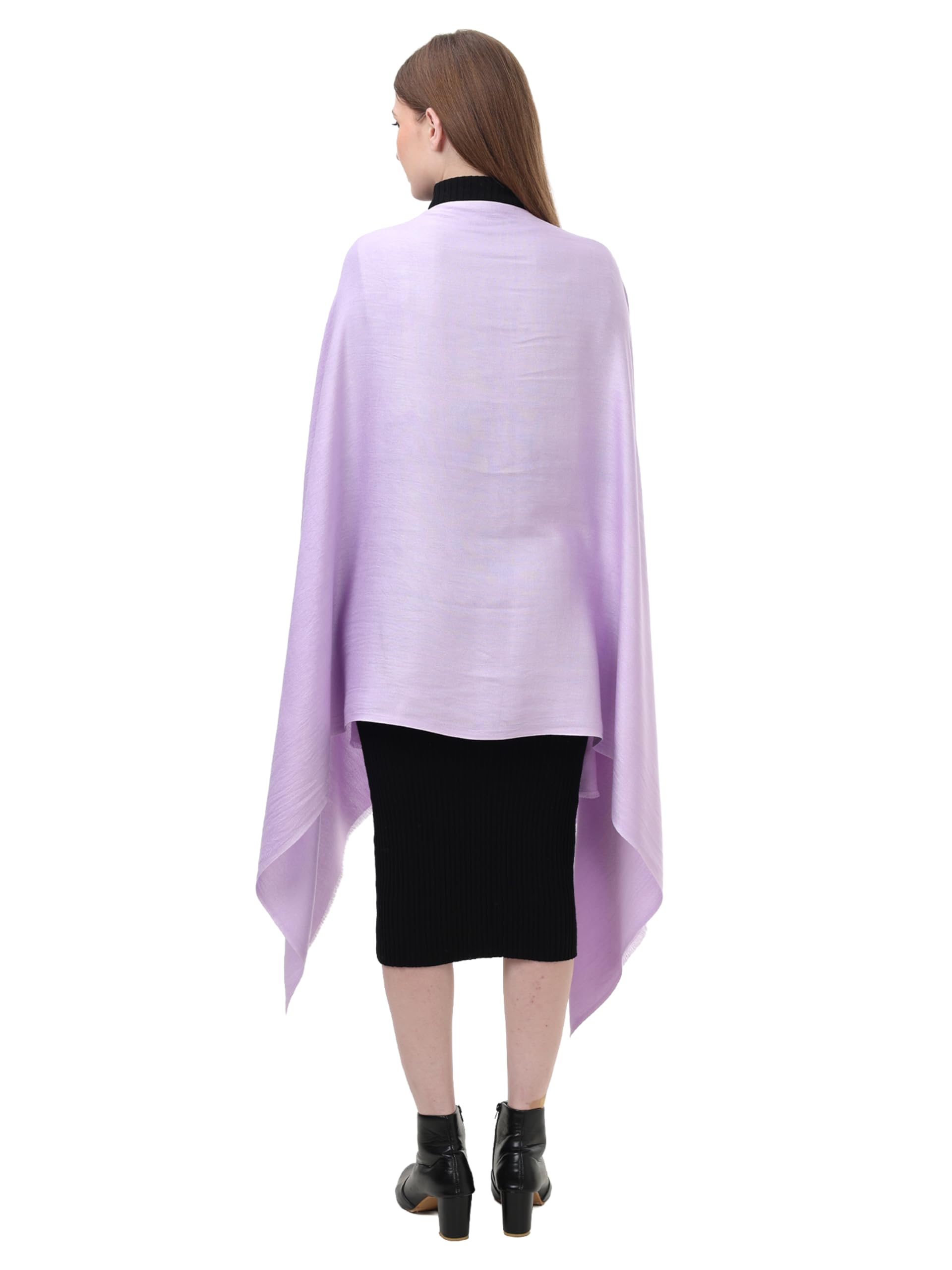 EH Viscose Pashmina Scarf For Women, Twill Weave, Thick, Solid Color Wraps, All Weather, Large, Warm, Very Soft Pashmina Feel Scarves (LAVENDER), (Female), Blue