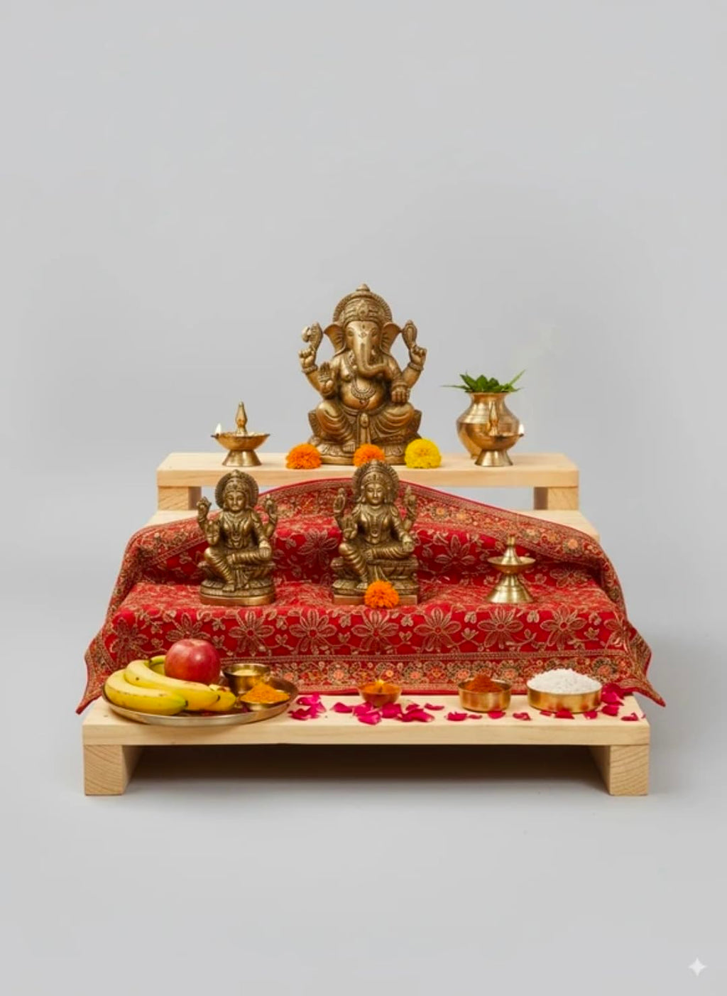 Wood Prime Pooja Stand/Pooja Chowki/Puja Mandir/Wooden Home Temple