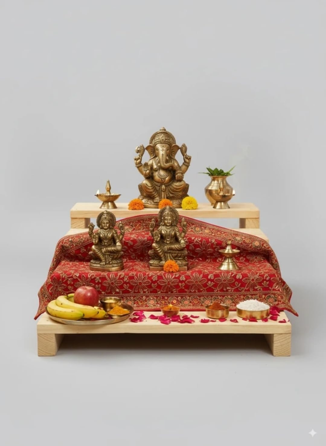 Wood Prime Pooja Stand/Pooja Chowki/Puja Mandir/Wooden Home Temple