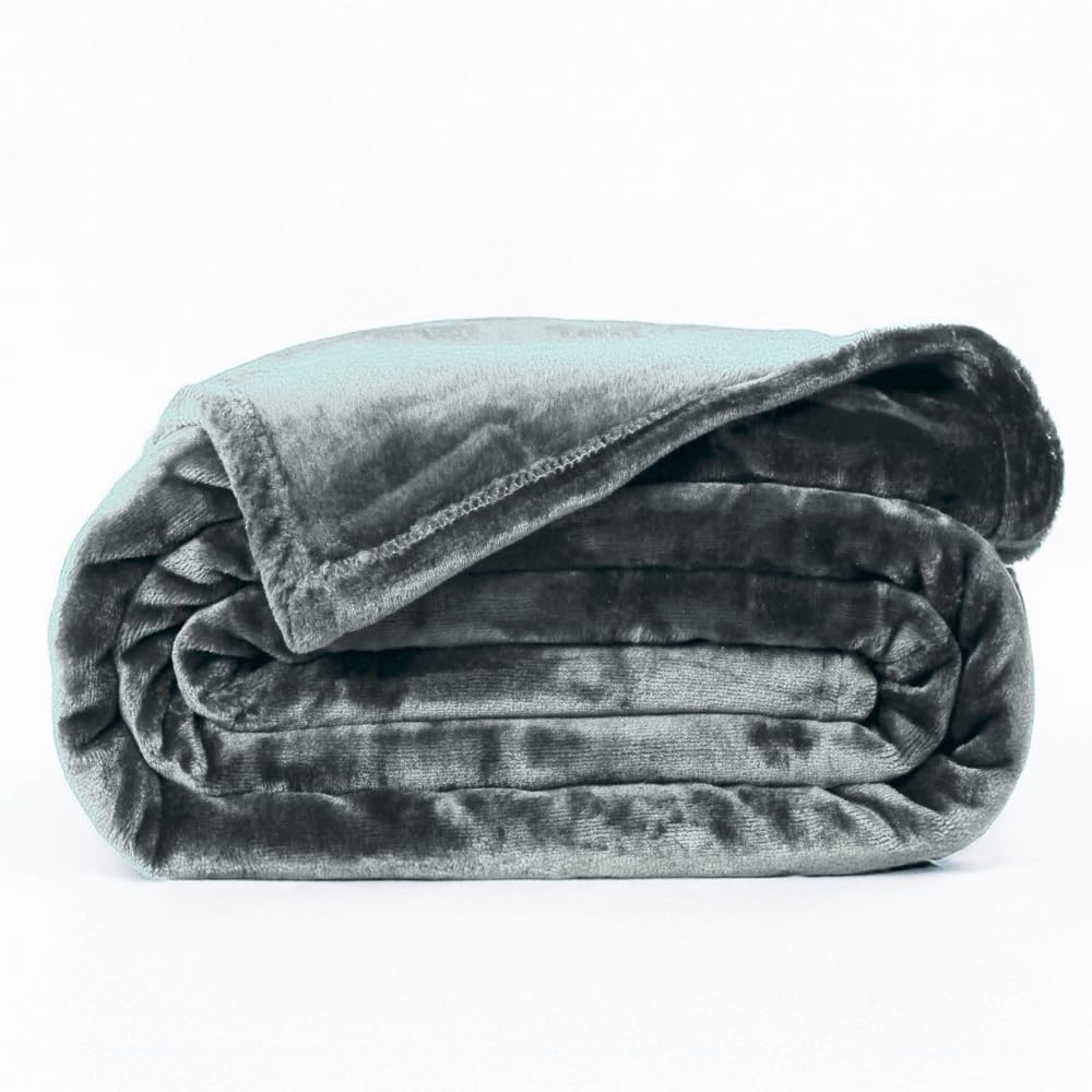 ABRAZO Premium Microfiber AC Blanket 300 GSM | Ultra Soft Lightweight Dohar Comforter | Breathable & Durable | Ideal for AC Room, Sofa, Travel | (Grey, Double Bed (220×240)) Kafalo