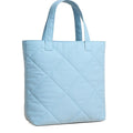 Mahaveer Cotton Quilted Waterproof Tote Bag | 15x15 Inch Large Shopping & Grocery Tote | Open-Top Classic Carry Bag for Daily Use | Multi-Purpose Reusable Handbag for Women, Light Blue