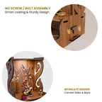 NIVED GODAVARI Engineered Wood Mandir with Spotlight | Extra Storage | 15.5 x 11.5 x 11 inch | Wall Mountable | No Screw/Bolt Screw Assembly | Home Temple | Pooja Stand | Colour: Walnut