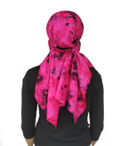 Switchon Rayon Mill Tie Dye Innovative Female Scarf For Women With Closer 4 Inch Hook And Loop Tape Size Adjustable (Pink_Rani)