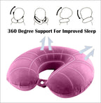 ARURA (LABEL) 3 in 1 Combo Travel Kit of Neck Pillow Eye Mask and Ear Bud (Random Colour)