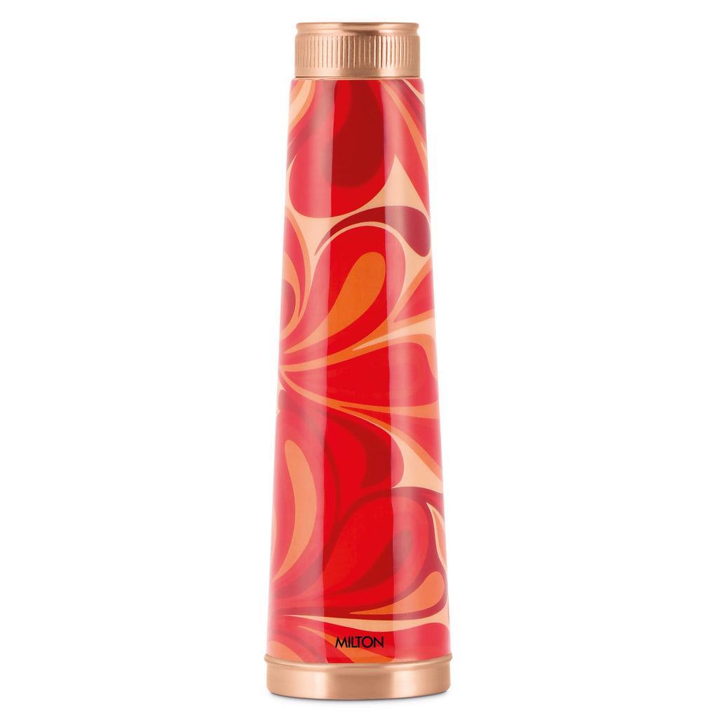 MILTON Copper Delight Design Water Bottle, 915 ml, Abstract | Lacquer Coating, Curved bottle | Diwali | Festive | Gifting | Yoga | Home | Kitchen | Vedic