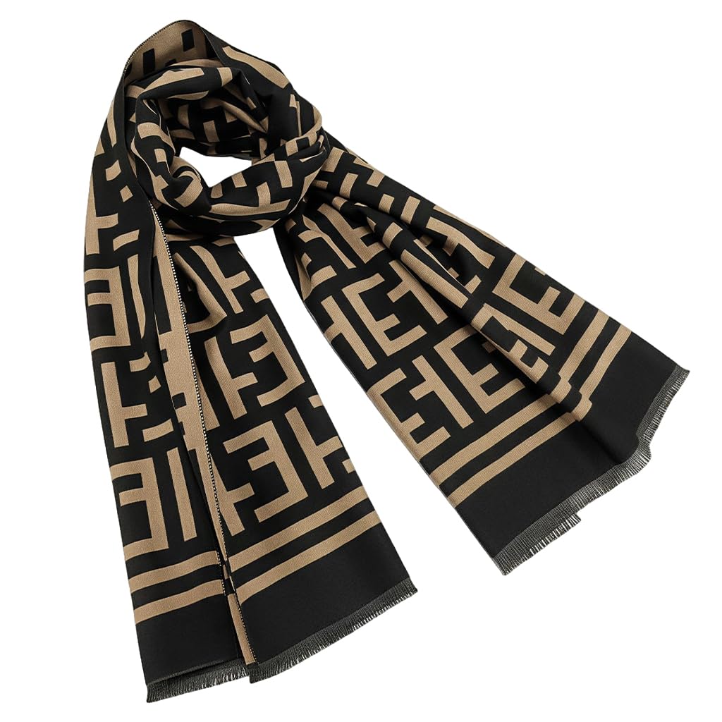 Zibuyu Scarf for Women Stylish Shawl Winter, Reversible Coverage, 65x185cm
