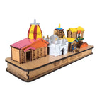 Chardham 3D Wood Tempal for Home Decoration and Gift kedarnath, Badrinath,Yamunotri, Gangotri Wooden Handmade Temple