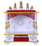Kamdhenu Art and Craft Wood Home Temple (45 x 30 x 60 cm, White)