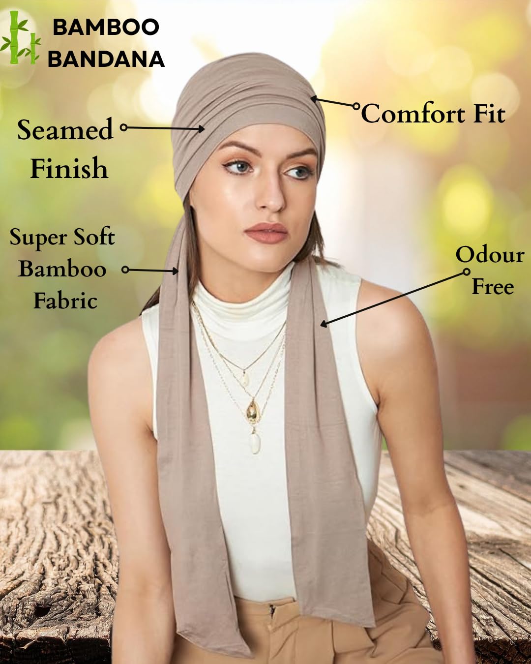 The Headscarves Bamboo Viscose Prana Scarf Bandana Chemo Caps for Women Hair Loss Hijab Wear Head Cover