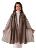 Beau Design Scarf, Lightweight Shawl Wrap for Women, Multiple Colours Available (Brown)