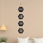 Artvibes Golden Islamic Calligraphy Decorative Wall Hanging Ornaments Wooden Art Item for Living Room | Islamic Decoration | Wall Sculpture | Signs & Plaques | Art Painting | Gift Items (WH_3804N)