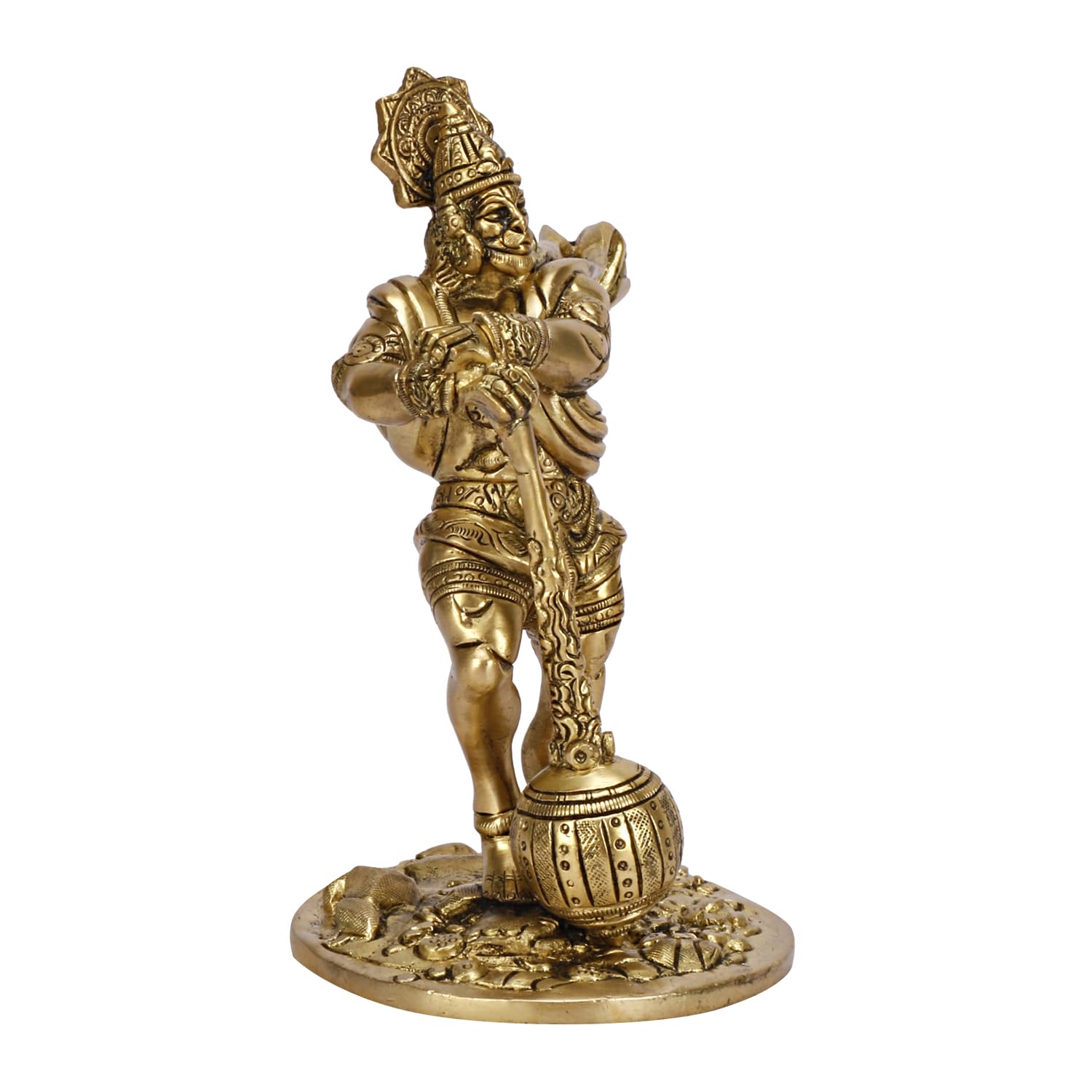 SVARUP Brass Hanuman Ji Murti Lord Balaji Bajrangbali Bahubali Sankat Mochan Bhagwan Idol Height 7Inch