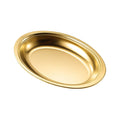 Crega Premium Golden Oval Serving Tray Stainless Steel Decorative Platter for Snacks Sweets Fruits Pooja Home Decor Festive Dining Wedding & Gifting Use
