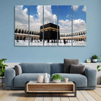 VIBECRAFTS Masjid Al Haram Wall Painting of Five Pieces Set For Home|Office|Living Room|Gift (PTVC5Pcs4_8585)