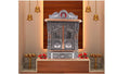 Suhanika Crafters Wooden Pooja Mandir for Home X Large Sagwan Wood Temple with Copper and Aluminum Accents Handcrafted Dev Ghar Mantapa for Home Office Prayer Room Traditional Decor Gift