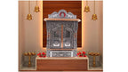Suhanika Crafters Wooden Pooja Mandir for Home X Large Sagwan Wood Temple with Copper and Aluminum Accents Handcrafted Dev Ghar Mantapa for Home Office Prayer Room Traditional Decor Gift