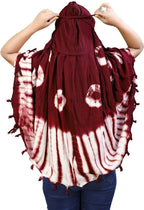Vinsh Enterprise Cotton Long Scarf Cum Mask Scarves Usable for Vehicle Driver | White Printed Design | Universal Size | For Girl & Women | Soft & Breathable Sun Protection (Jiya Maroon)