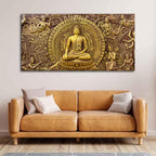 VIBECRAFTS Canvas Paintings for Living Room Drawing Room Canvas Wall Painting of Gautam Buddha for Homedecore|Office|Gift|Livingroom|Bedroom(PTVCH_2398NN)(48 x 24 Inches)