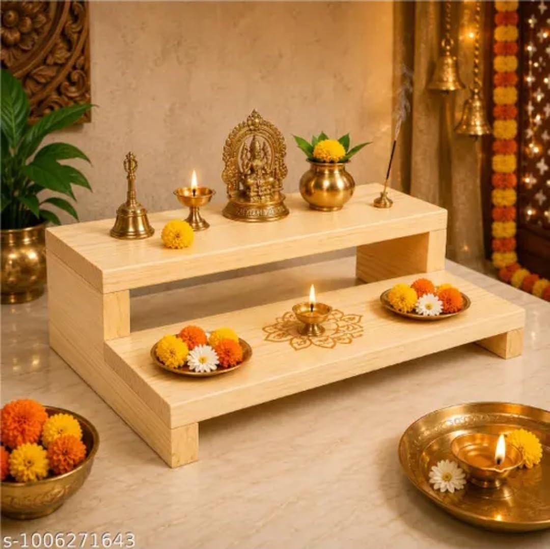 Wood Prime Pooja Stand/Pooja Chowki/Puja Mandir/Wooden Home Temple
