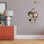 Artvibes Couple Wooden Wall Hanging for Decoration | Valentine Gift for Partner | Gift Items For Girlfriend Boyfriend Husband Wife | Wall Illustrations | Unique Gift Items | Wall Accent (WH_8306N)
