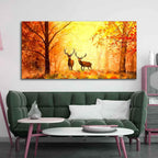 VIBECRAFTS Canvas Paintings for Living Room Drawing Room Deer In Autumn Forest Canvas Wall Painting for Home|Office|Gift(PTVCH_2351N)