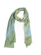 RAI SAHAB Printed Cotton Scarf for Women, Lightweight Soft Scarves Stoles for Summer & Winter(ST-76GRN10)