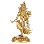 ARTVARKO Brass Goddess Tara Standing on Beautiful Pedestal Health Happiness Wealth Height 9 Inches