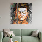 VIBECRAFTS Buddha Meditating 3 Pieces Canvas Wall Painting Fitted With Wooden Frame For Home | Office | Living Room | Gifts (PTVC3Pcs1_9598)