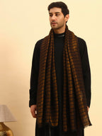 Pashmoda Men Golden Mirage Reversible Zari Moonlight Fine Wool Stole (Size-28x80in, 71x203cm) MZSST05