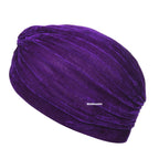 BISMAADH Velvet Soft Pleated Pre Tied Knot Readymade Turban/Pagri Head Wraps for Men & Women Purple