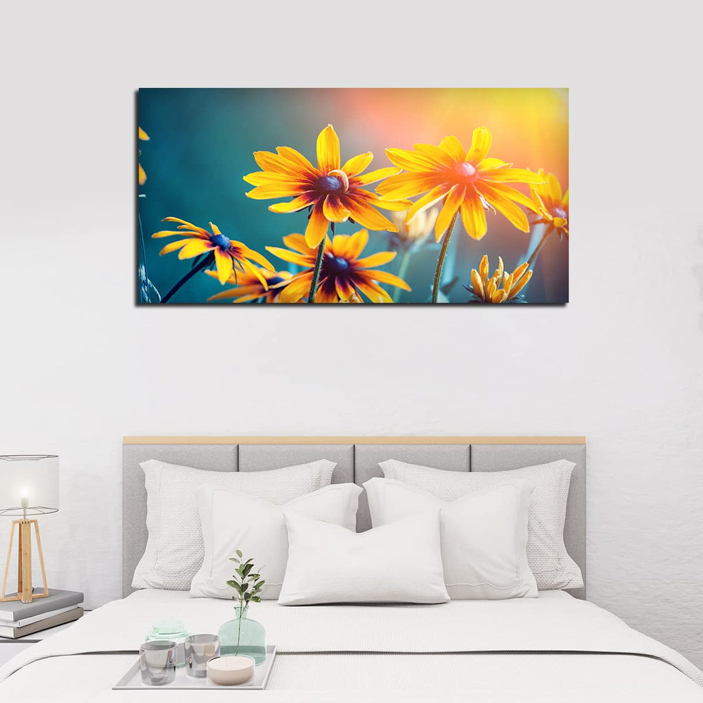 VIBECRAFTS Canvas Paintings for Living Room Drawing Room Beautiful Wall Painting of Mexican Sunflower Fitted with Wooden Frame for Home|Office|Gift(PTVCH_2292NV)