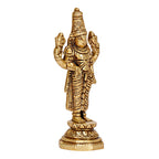 ARTVARKO Brass Tirupati Balaji Venkateshwara Murti Idol Statue Lord Srinivasa Pooja Home Office Temple Decor Gift 3.75 Inch, Religious